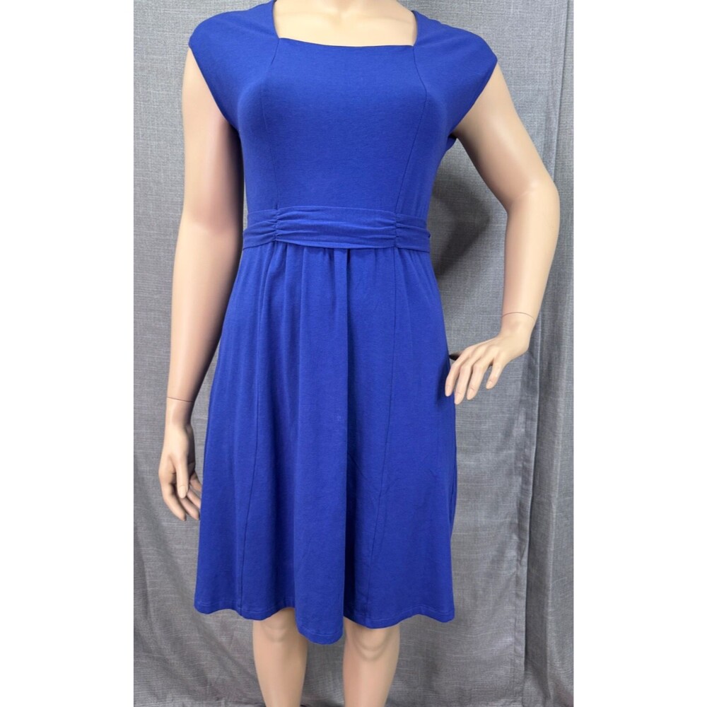 Lands End Short Sleeve Soft Knit Knee Length Dress Women's Size L (14-16)